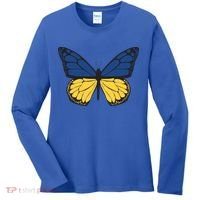 Ukraine Butterfly Illustration Women's Long Sleeve Shirt thumb 0