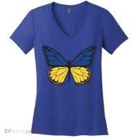 Ukraine Butterfly Illustration Women's V-Neck T-Shirt thumb 0