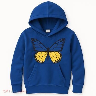 Ukraine Butterfly Illustration Kids Hoodie