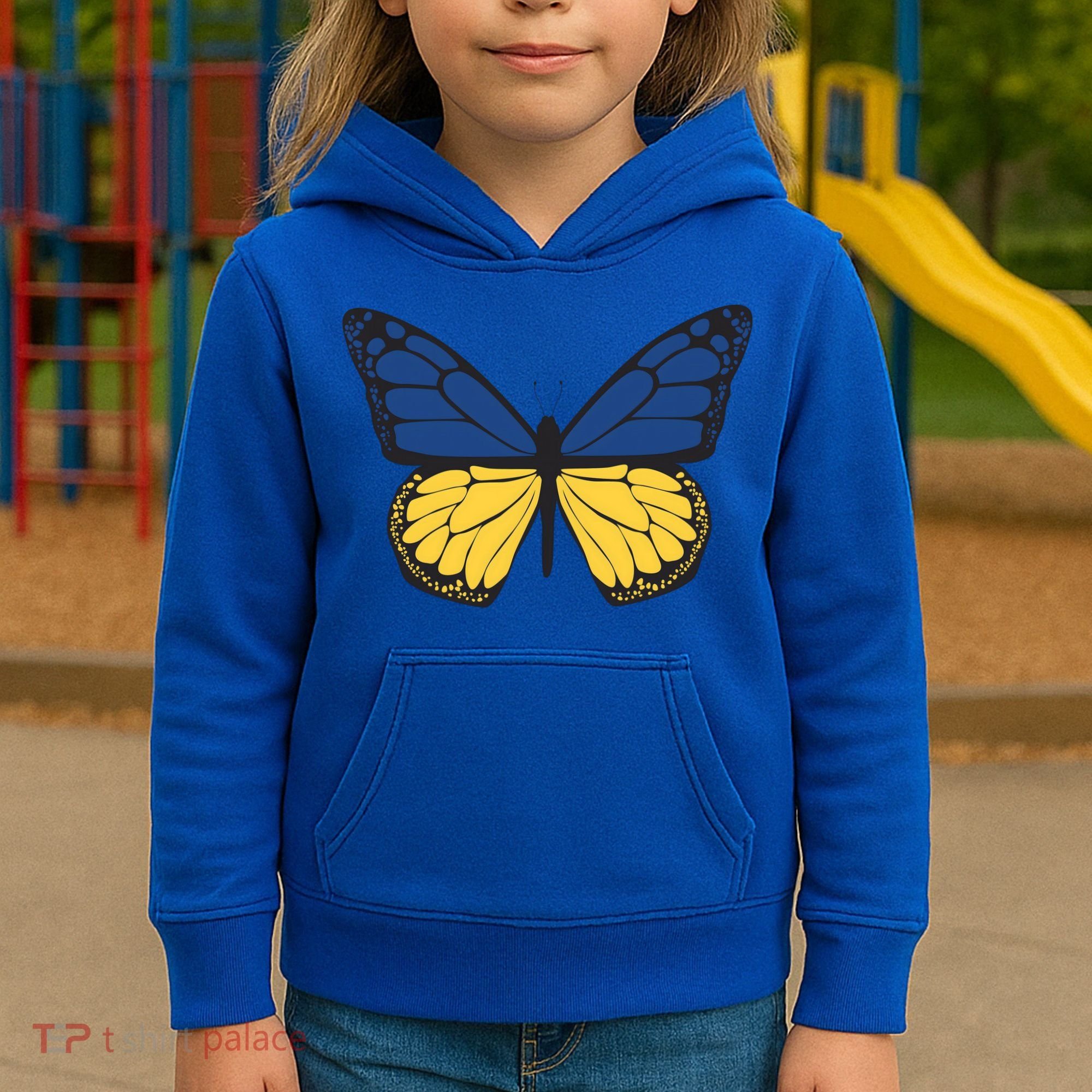 Ukraine Butterfly Illustration Kids Hoodie