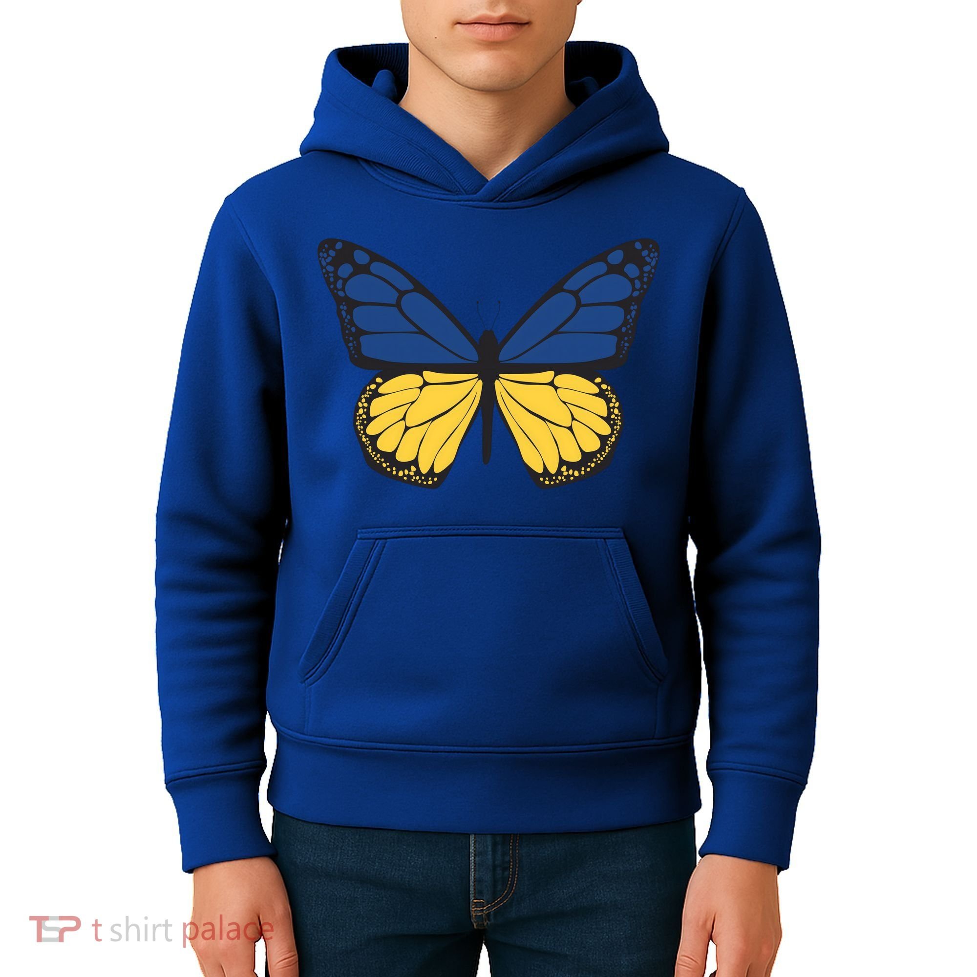 Ukraine Butterfly Illustration Kids Hoodie