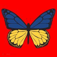 Ukraine Butterfly Illustration Santa Hat thumb 1