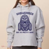 Undiagnosed But Im Pretty Sure Funny Gorilla Ladies Heavyweight Boxy Pullover Hoodie thumb 0