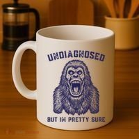 Undiagnosed But Im Pretty Sure Funny Gorilla Coffee Mug thumb 4