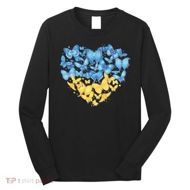 Ukrainian Butterfly Mashup Ukraine Flag Long Sleeve Shirt