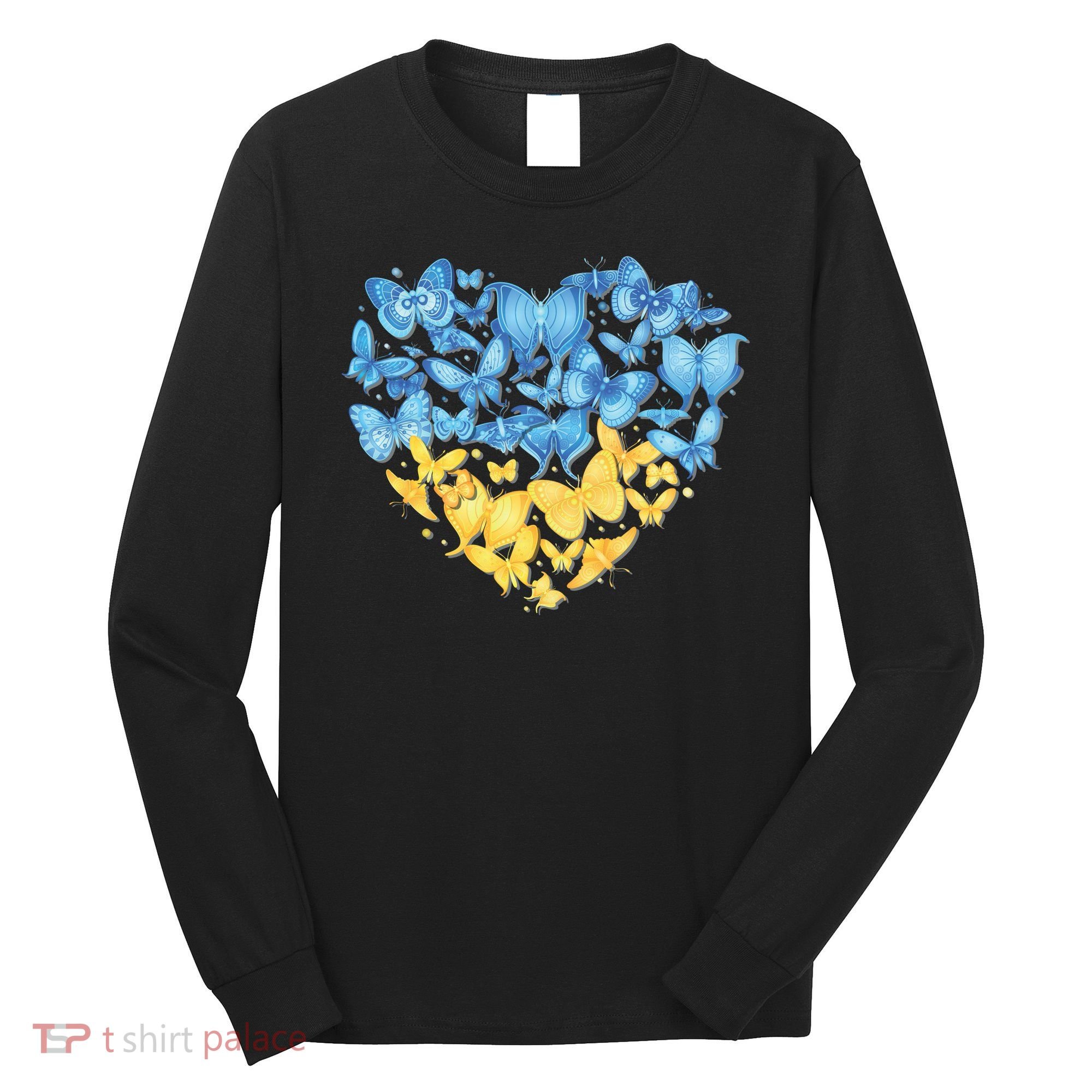 Ukrainian Butterfly Mashup Ukraine Flag Long Sleeve Shirt