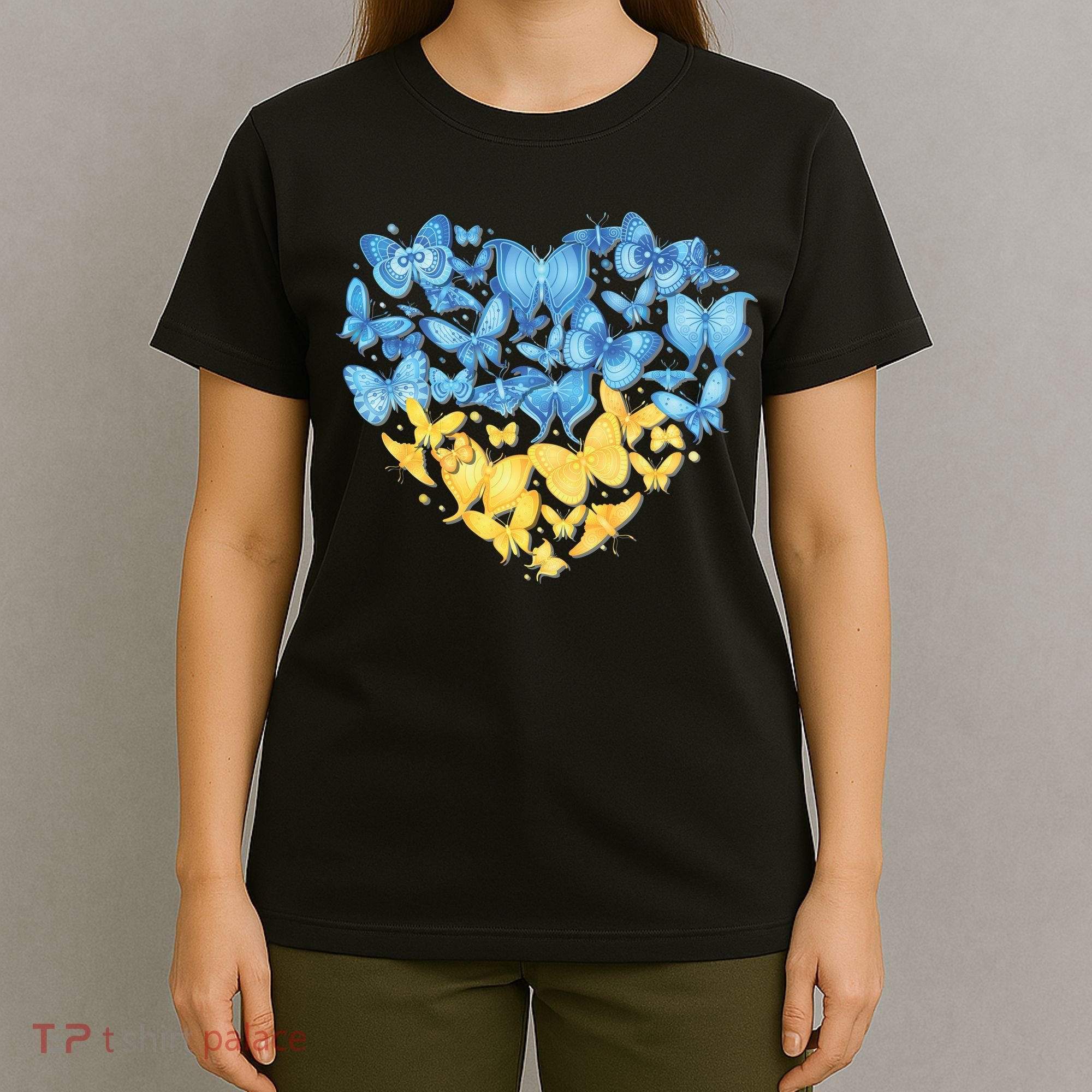Ukrainian Butterfly Mashup Ukraine Flag T-Shirt