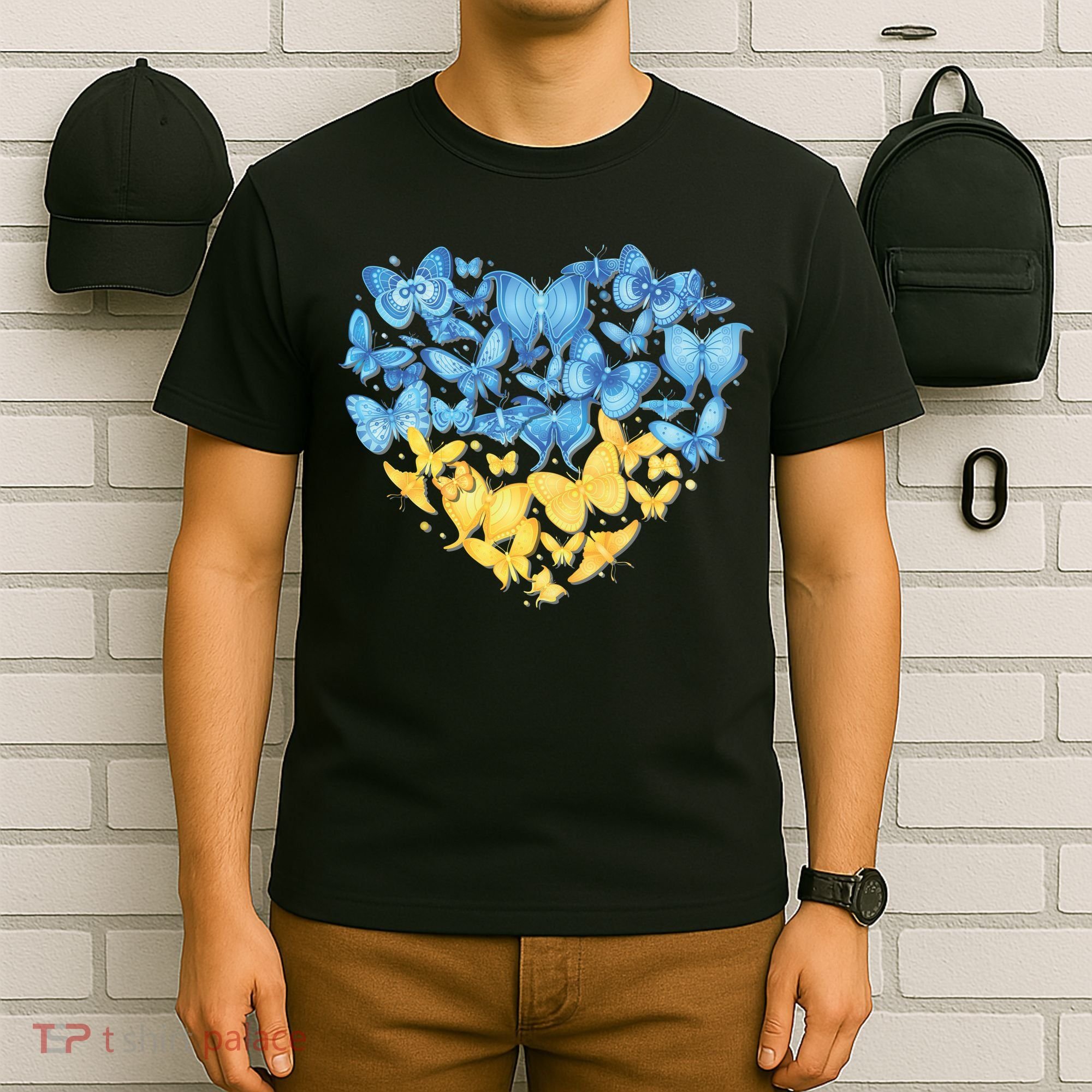 Ukrainian Butterfly Mashup Ukraine Flag T-Shirt