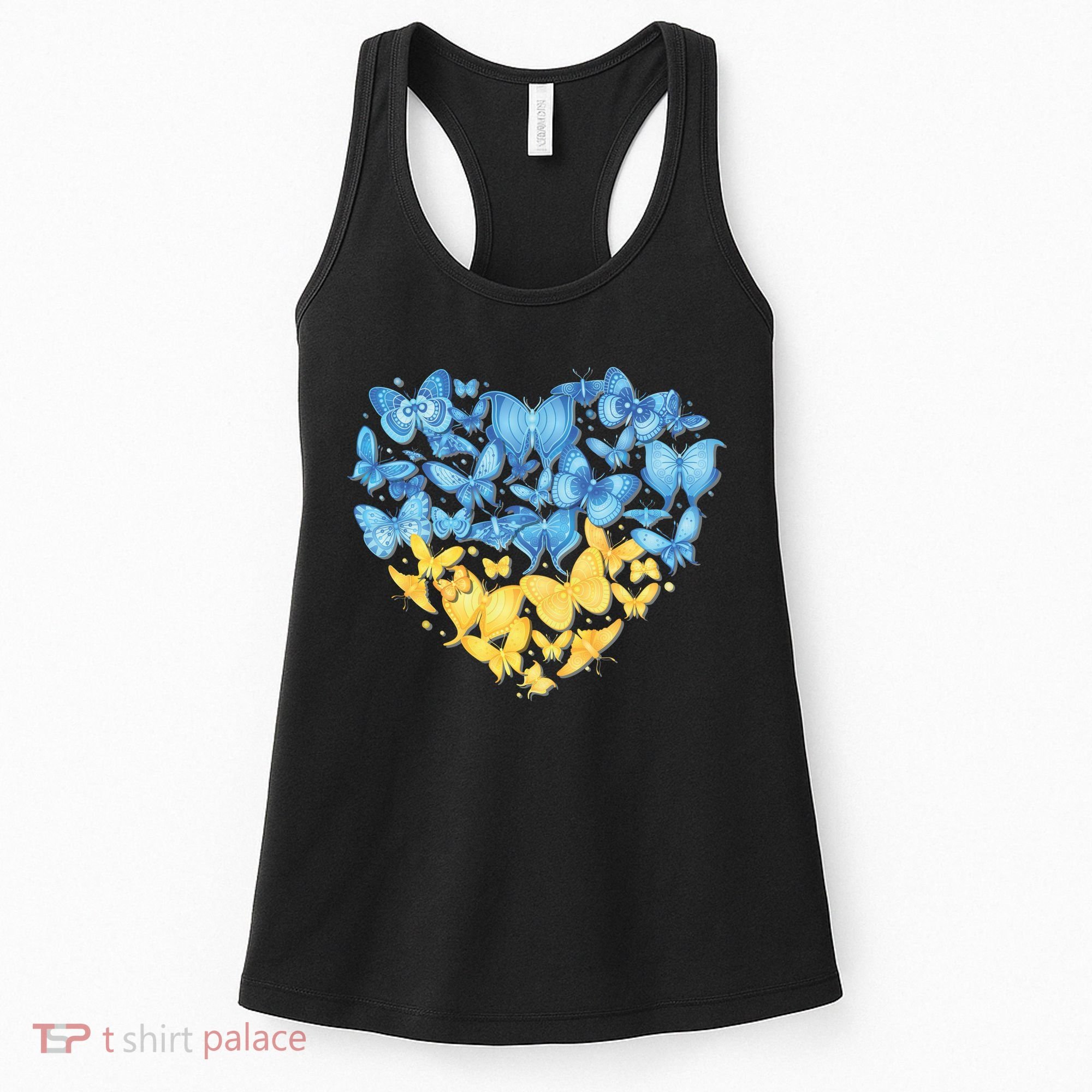 Ukrainian Butterfly Mashup Ukraine Flag Women's Tank Top