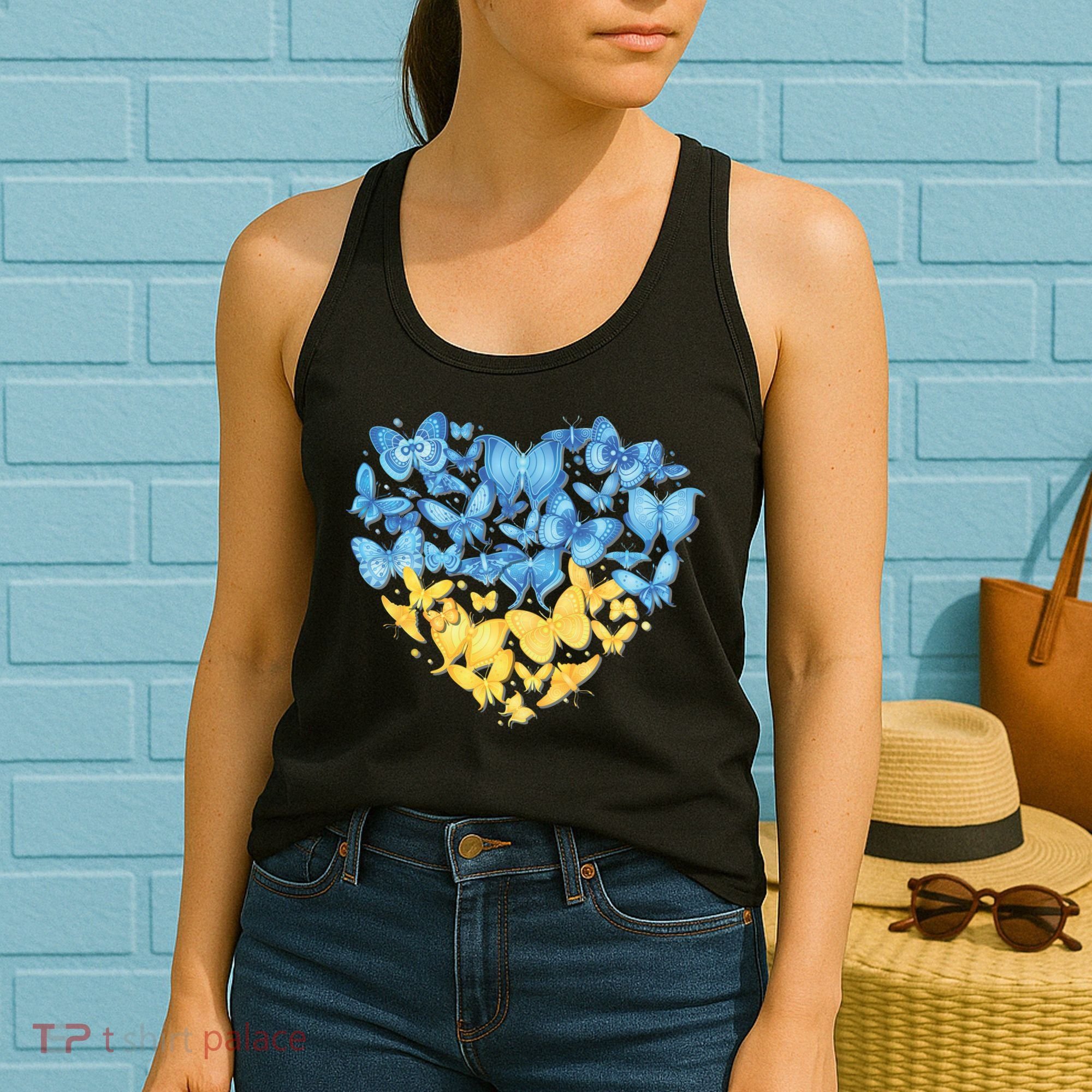 Ukrainian Butterfly Mashup Ukraine Flag Women's Tank Top