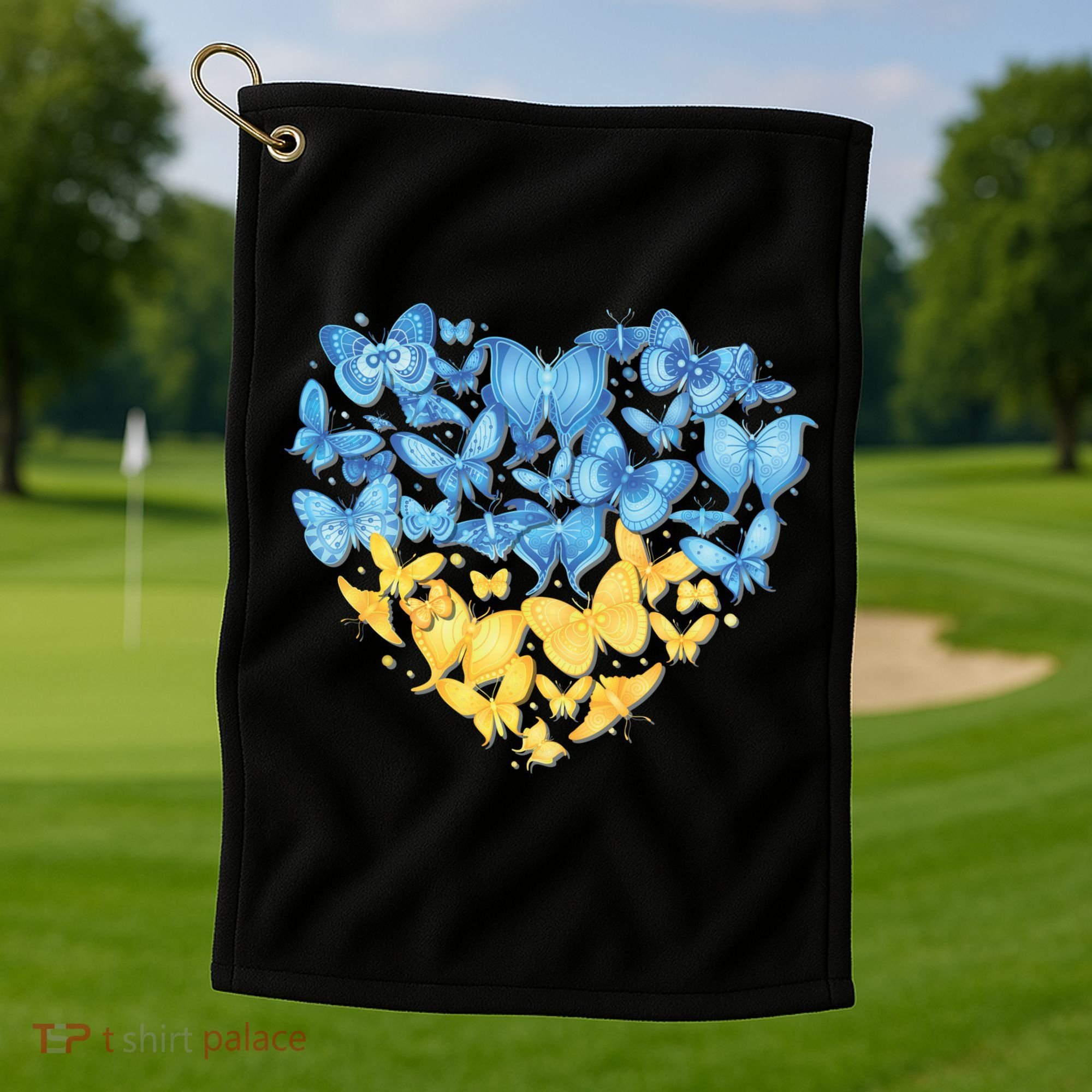 Ukrainian Butterfly Mashup Ukraine Flag Golf Towel