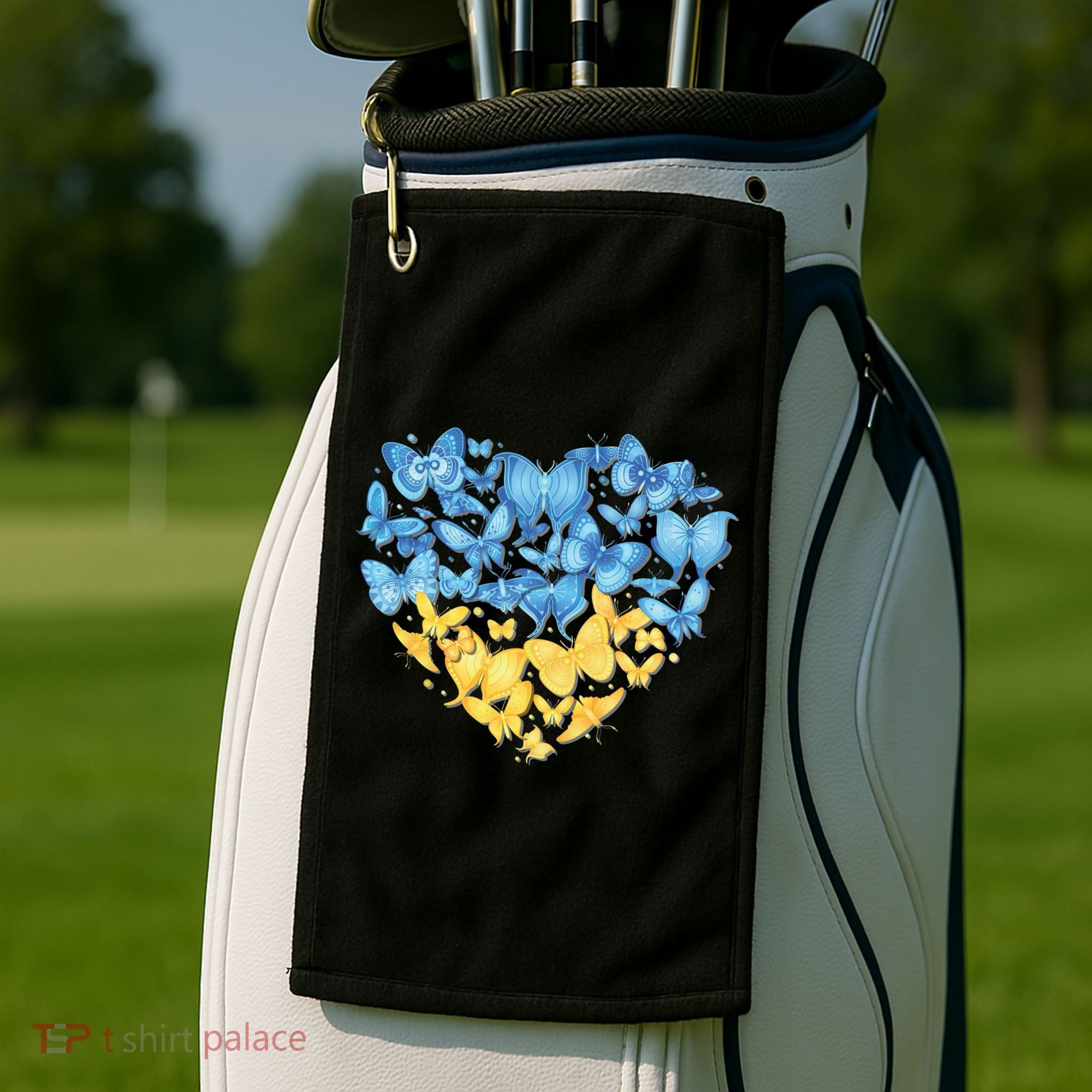 Ukrainian Butterfly Mashup Ukraine Flag Golf Towel