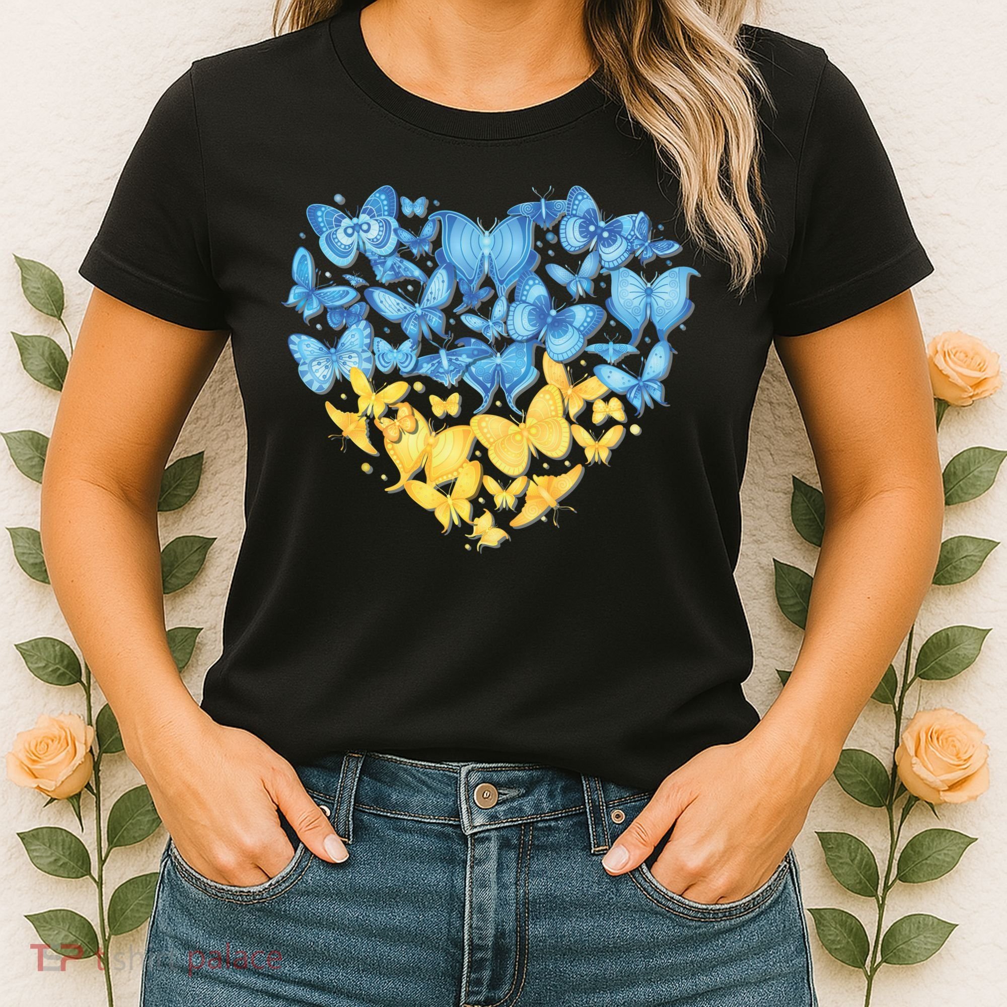 Ukrainian Butterfly Mashup Ukraine Flag Women's T-Shirt