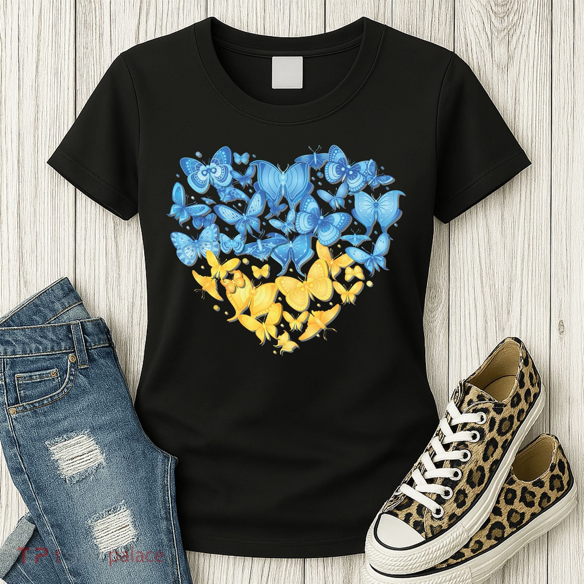 Ukrainian Butterfly Mashup Ukraine Flag Women's T-Shirt