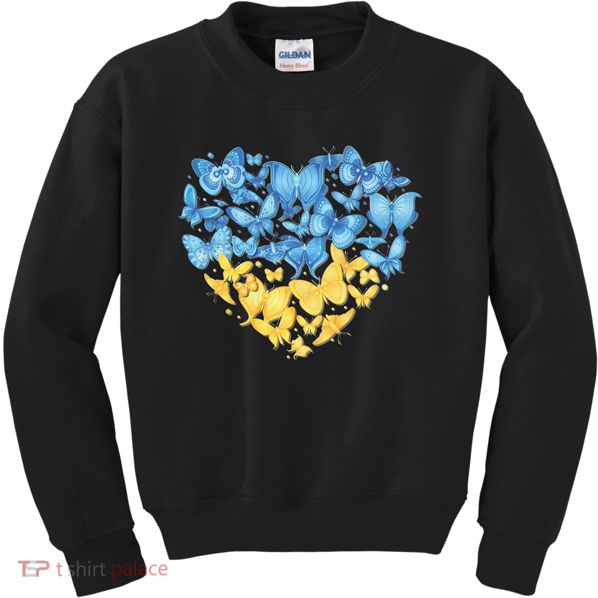 Ukrainian Butterfly Mashup Ukraine Flag Kids Sweatshirt
