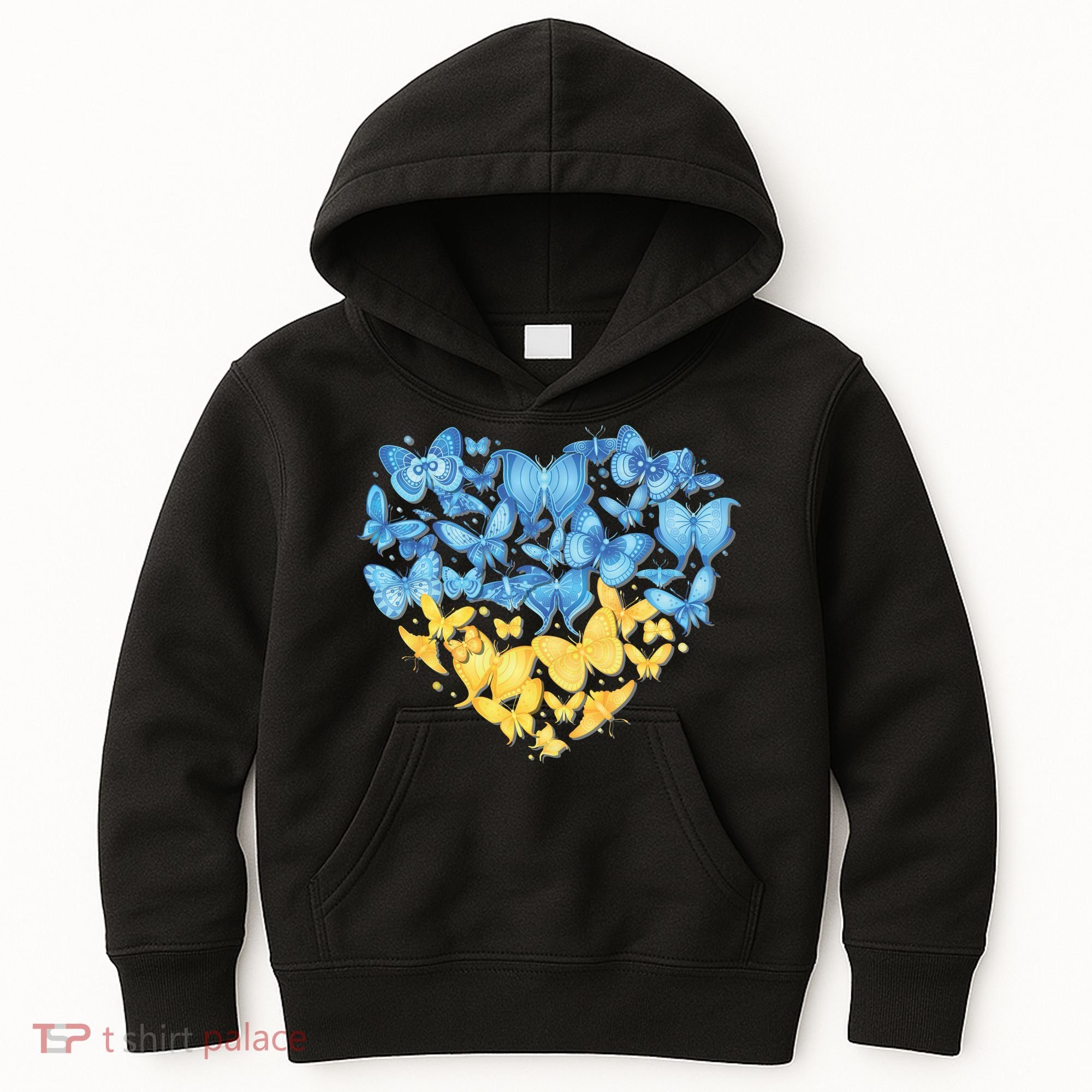 Ukrainian Butterfly Mashup Ukraine Flag Kids Hoodie