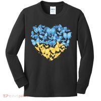 Ukrainian Butterfly Mashup Ukraine Flag Kids Long Sleeve Shirt thumb 0