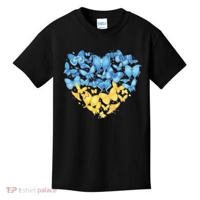 Ukrainian Butterfly Mashup Ukraine Flag Kids T-Shirt