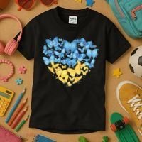 Ukrainian Butterfly Mashup Ukraine Flag Kids T-Shirt thumb 3