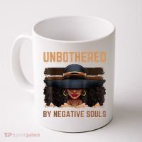 Unbothered By Negative Souls Juneteenth Black Women Freedom Coffee Mug thumb 0
