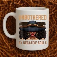 Unbothered By Negative Souls Juneteenth Black Women Freedom Coffee Mug thumb 2