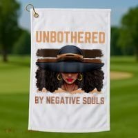 Unbothered By Negative Souls Juneteenth Black Women Freedom Golf Towel thumb 1