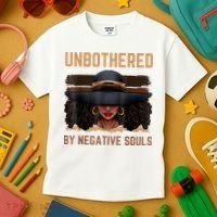 Unbothered By Negative Souls Juneteenth Black Women Freedom Kids T-Shirt thumb 3