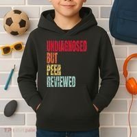 Undiagnosed But Peer Reviewed Kids Hoodie thumb 2