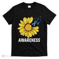 Unflower Blue Ribbon Prostate Colon Cancer Awareness Gifts T-Shirt thumb 0