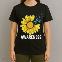Unflower Blue Ribbon Prostate Colon Cancer Awareness Gifts T-Shirt thumb 4