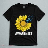 Unflower Blue Ribbon Prostate Colon Cancer Awareness Gifts T-Shirt thumb 5
