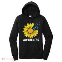 Unflower Blue Ribbon Prostate Colon Cancer Awareness Gifts Women's Hoodie thumb 0