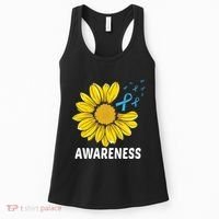 Unflower Blue Ribbon Prostate Colon Cancer Awareness Gifts Women's Tank Top thumb 0