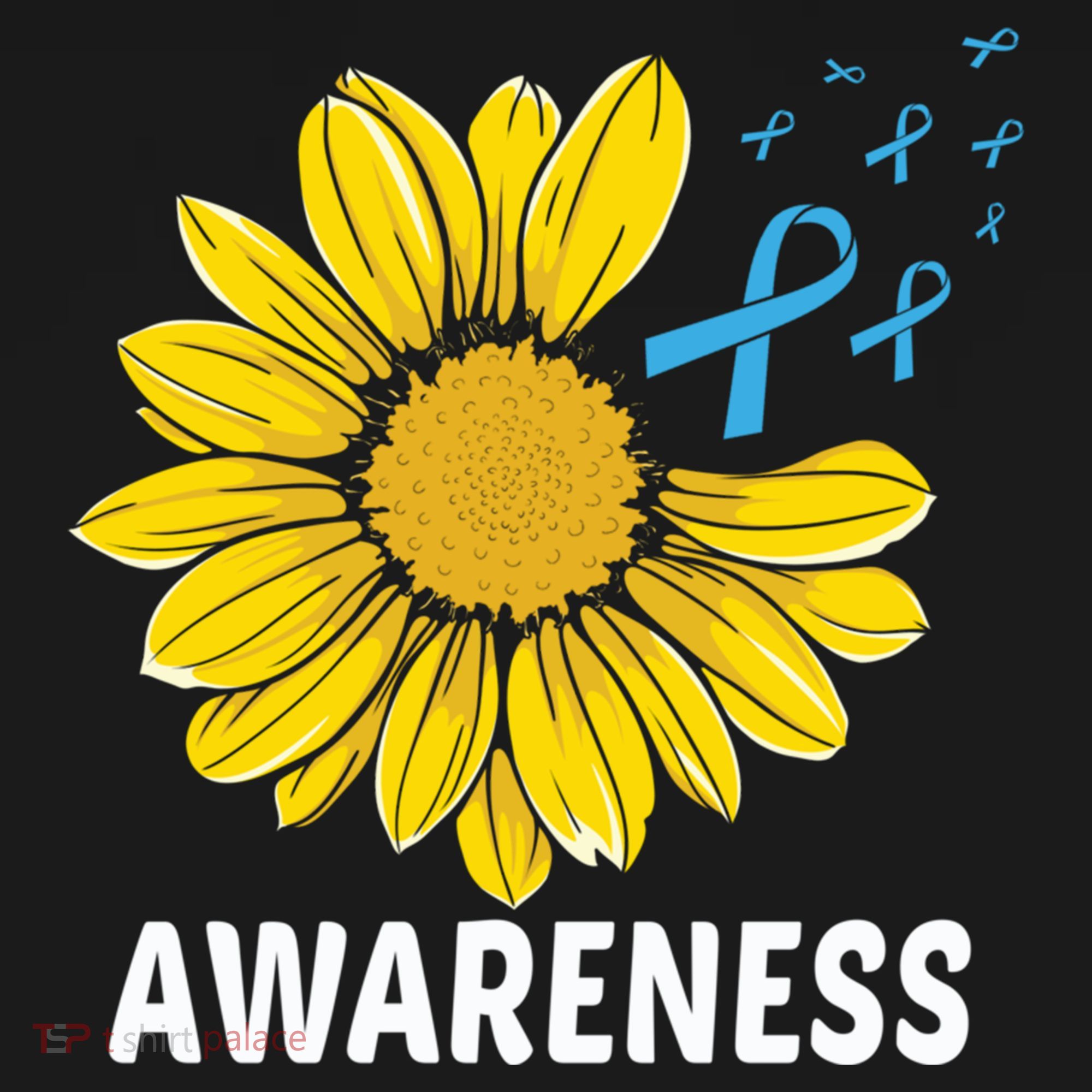Unflower Blue Ribbon Prostate Colon Cancer Awareness Gifts Women's Tank Top