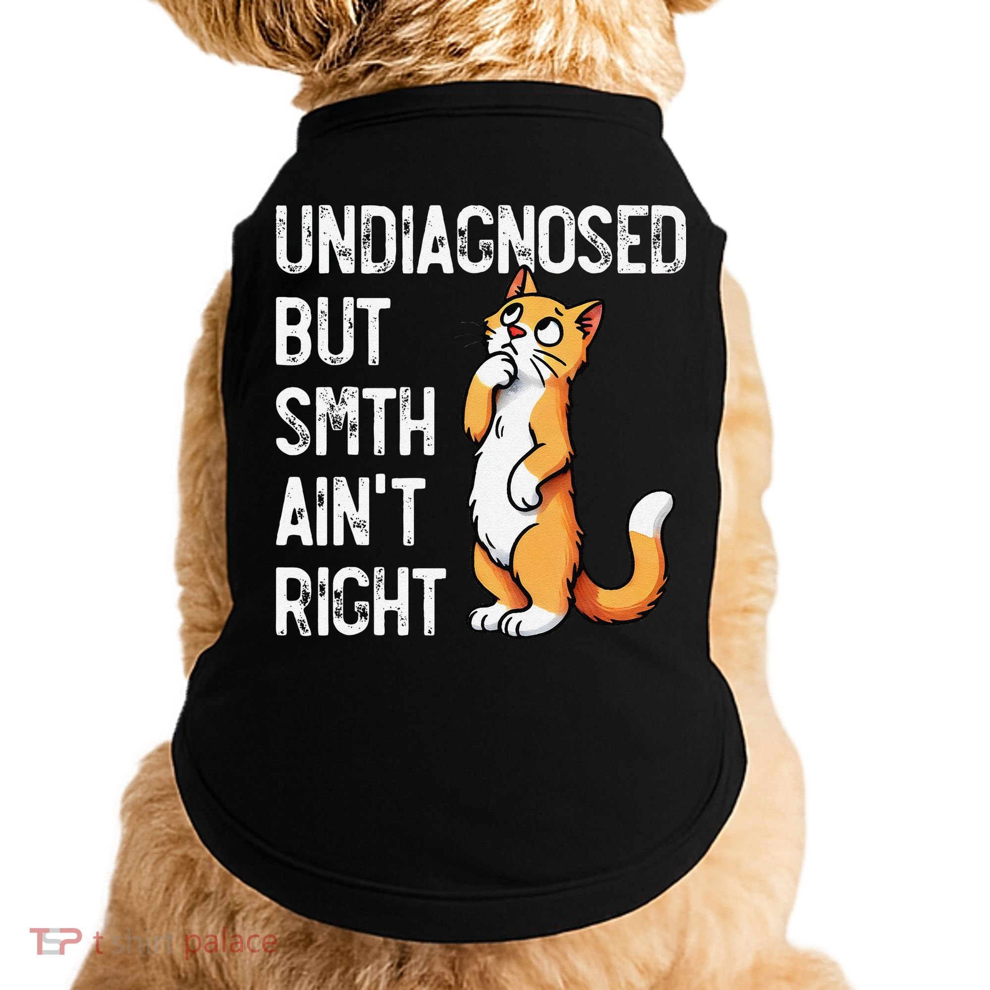 Undiagnosed But Something AinT Right Funny Cat Saying Meme Doggie Tank