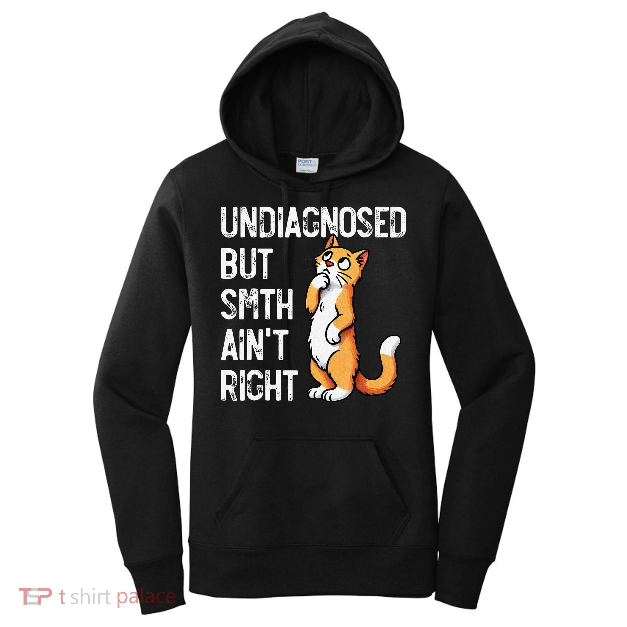 Undiagnosed But Something AinT Right Funny Cat Saying Meme Women's Hoodie