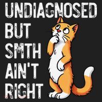 Undiagnosed But Something AinT Right Funny Cat Saying Meme Golf Towel thumb 3