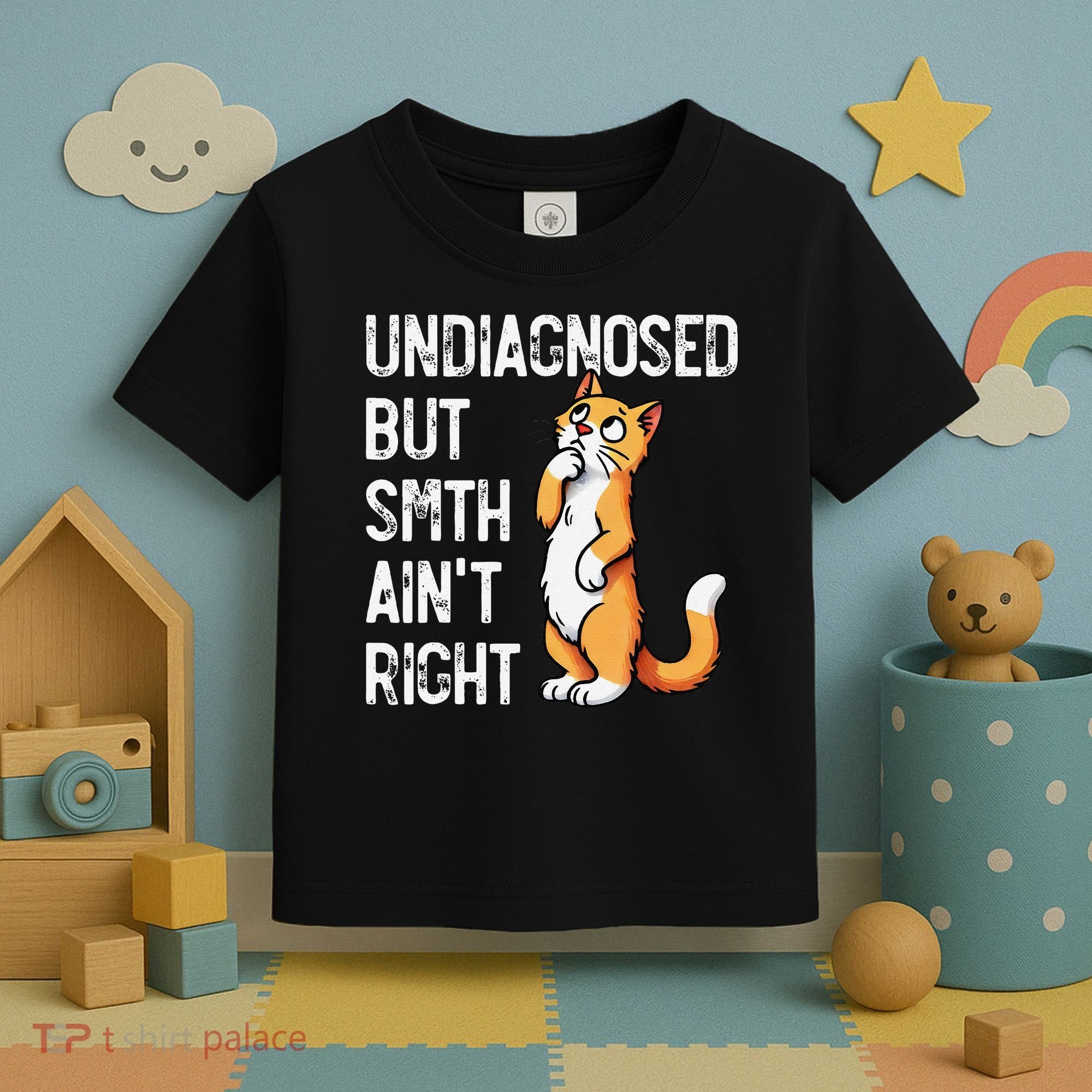 Undiagnosed But Something AinT Right Funny Cat Saying Meme Toddler T-Shirt