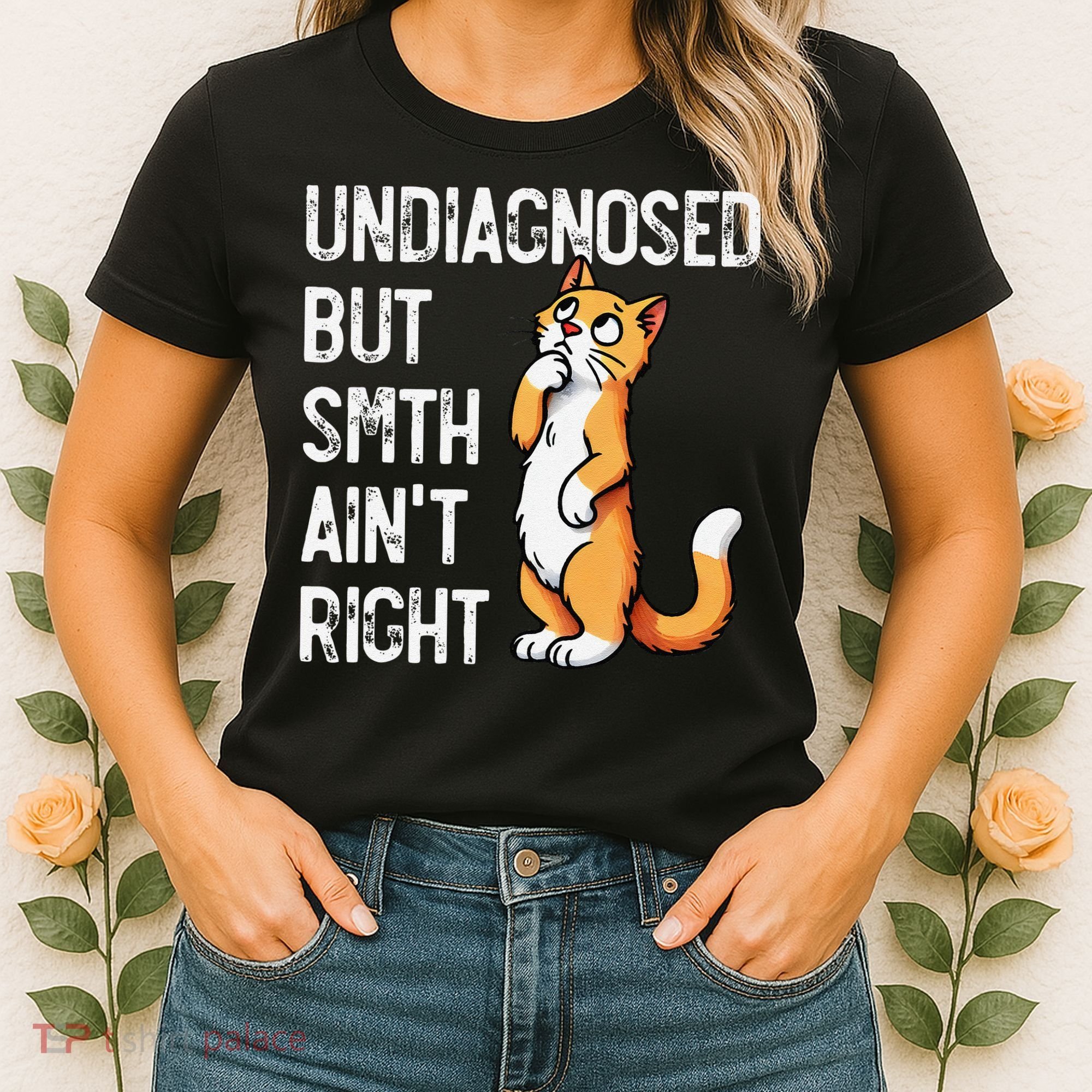 Undiagnosed But Something AinT Right Funny Cat Saying Meme Women's T-Shirt