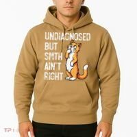 Undiagnosed But Something AinT Right Funny Cat Saying Meme Hoodie thumb 2