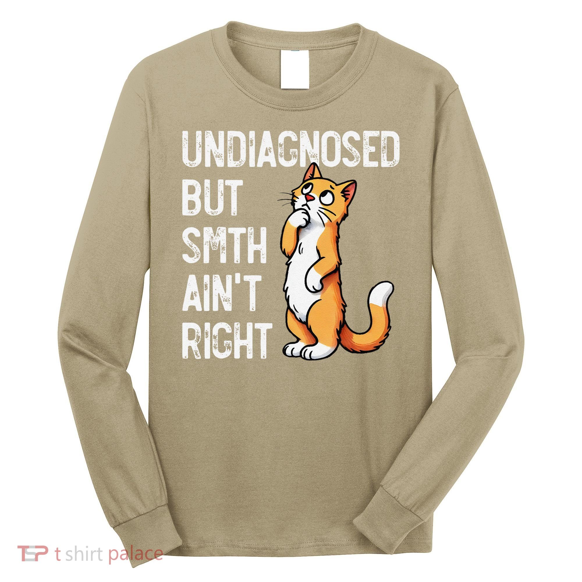 Undiagnosed But Something AinT Right Funny Cat Saying Meme Long Sleeve Shirt