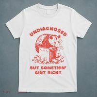 Undiagnosed But Something AinT Right Jumper Vintage Opossum Mental Health T-Shirt thumb 5