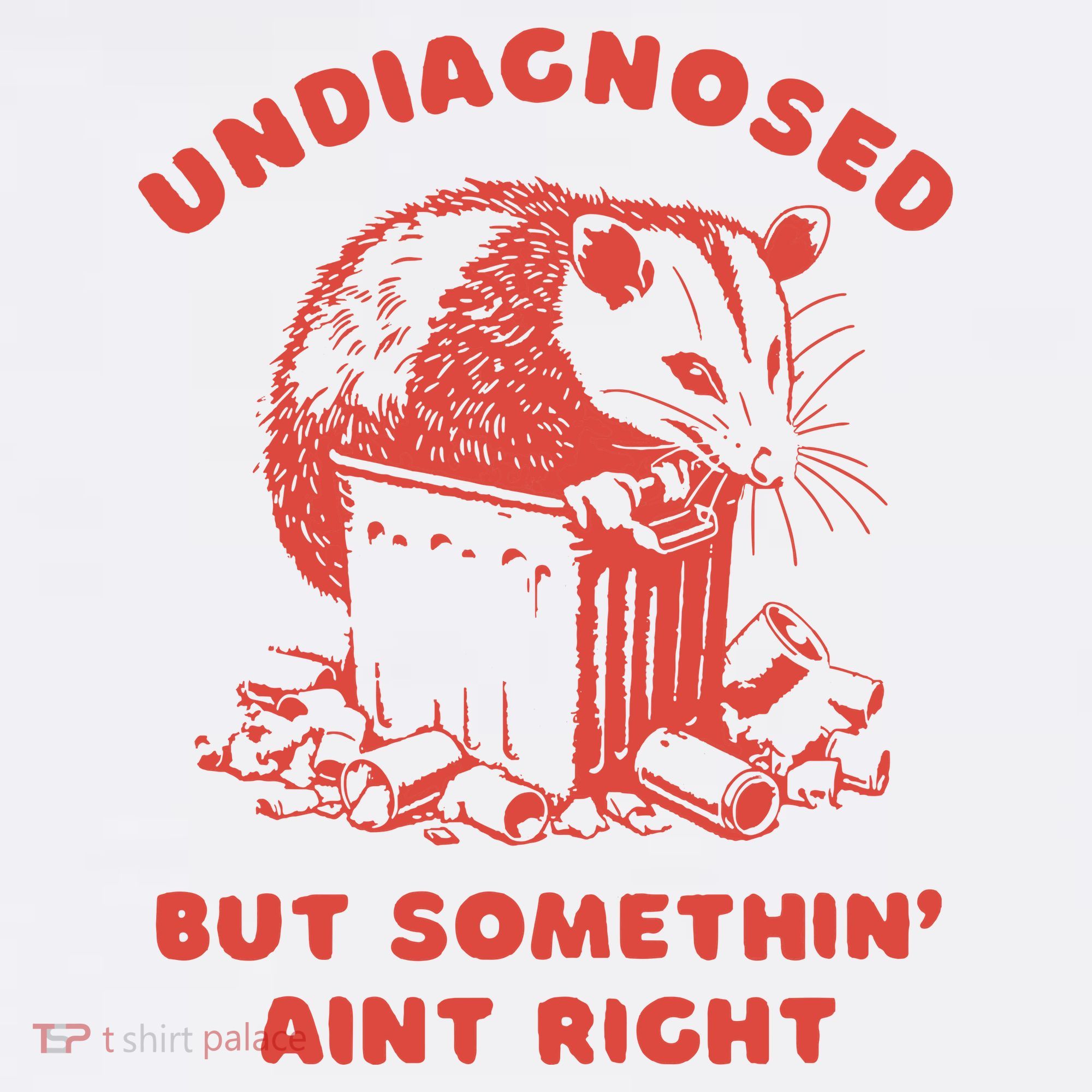 Undiagnosed But Something AinT Right Jumper Vintage Opossum Mental Health T-Shirt