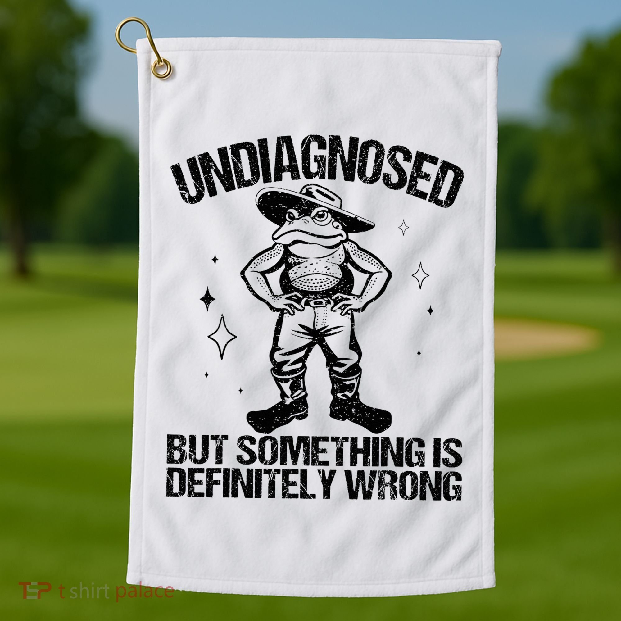 Undiagnosed But Something Is Definitely Wrong Cowboy Frog Golf Towel