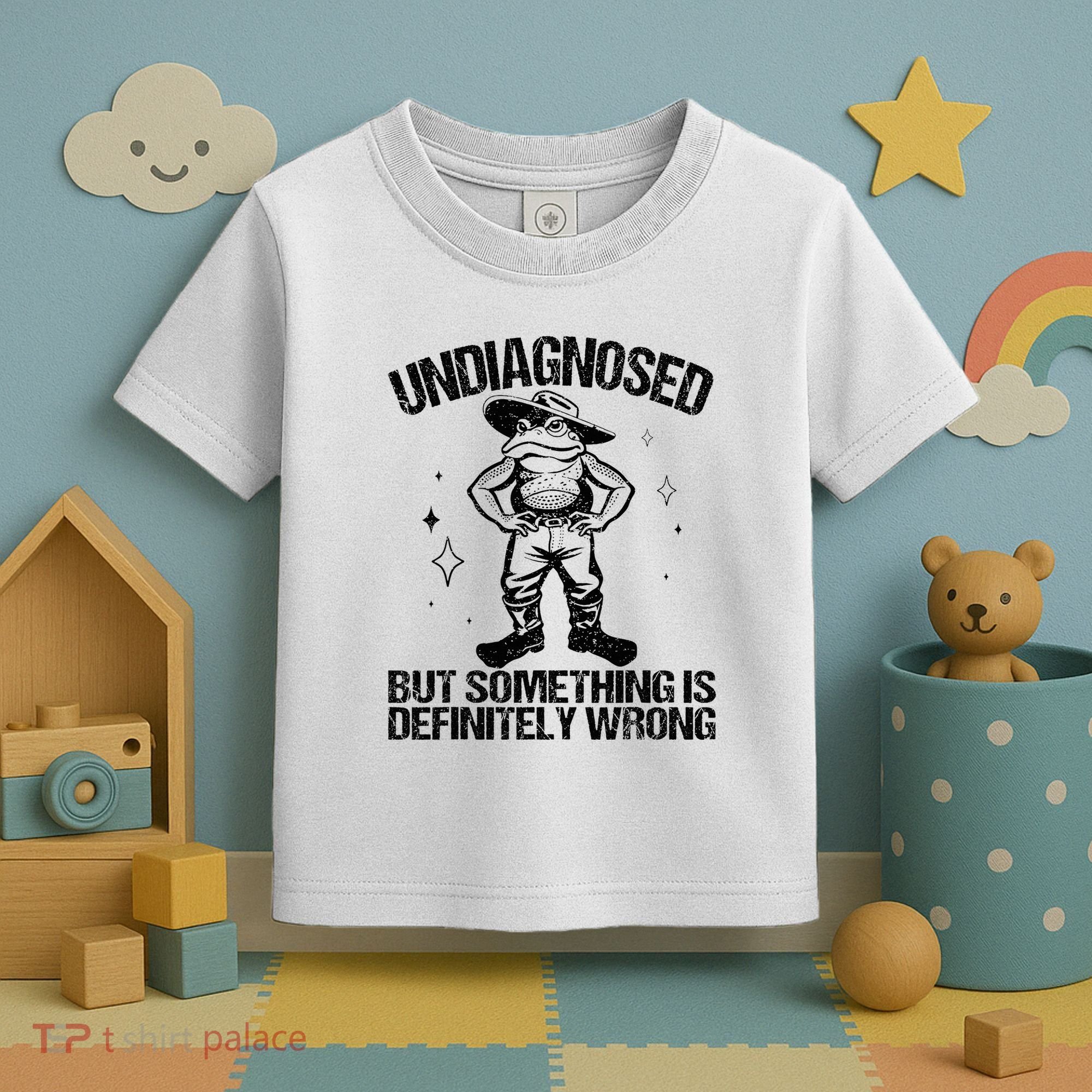 Undiagnosed But Something Is Definitely Wrong Cowboy Frog Toddler T-Shirt