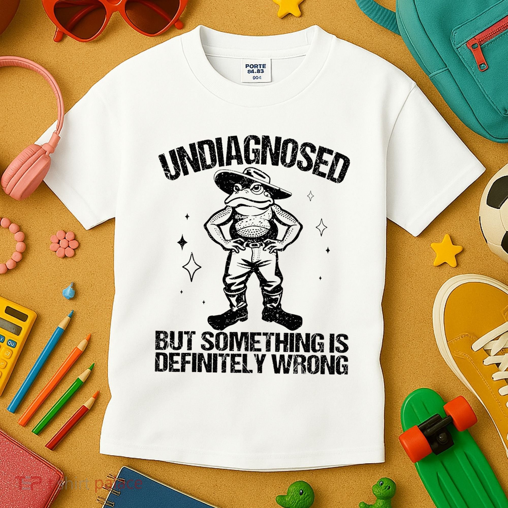 Undiagnosed But Something Is Definitely Wrong Cowboy Frog Kids T-Shirt