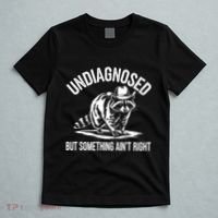 Undiagnosed But Something AinT Right Cowboy Funny Raccoon T-Shirt thumb 5