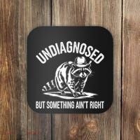 Undiagnosed But Something AinT Right Cowboy Funny Raccoon Coaster thumb 0