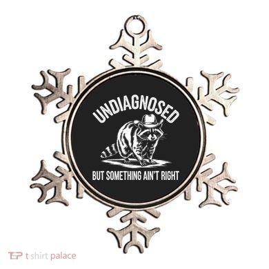 Undiagnosed But Something AinT Right Cowboy Funny Raccoon Ornament