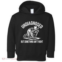 Undiagnosed But Something AinT Right Cowboy Funny Raccoon Toddler Hoodie thumb 0